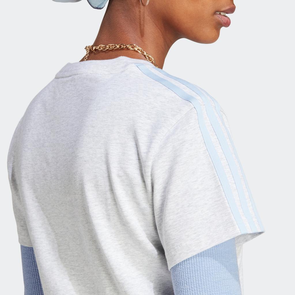 Adidas Originals Trefoil Graphic Tee With Logo Embroidery Women Tops Light-Hemp-Gray IC7981