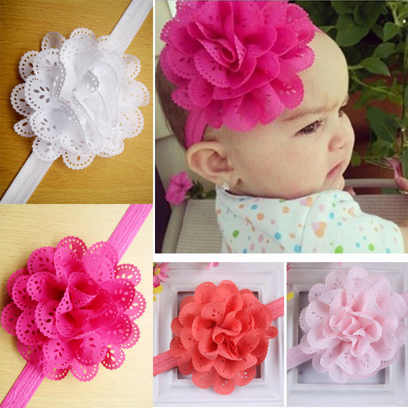 3pcs elastische Newborn Girl Stirnband Baumwolle Print Haar Band Bogen-Knoten