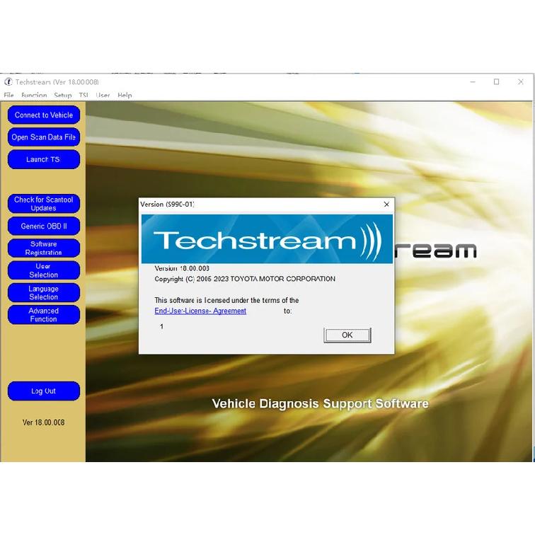 Newest Version FOR TOYOTA TIS Techstream 18.00.008 Software Link and Active Code Work with MINIVCI MINI VCI