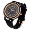 Fieldwork Women's Analog Watch with Silicone Strap and Inner Ring, Pink Gold and Black, Jile JN038-5