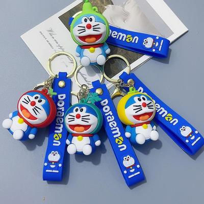 Modrý přívěsek na klíče kočka Doraemon - Roztomilý přívěsek na tašku pro pár Dárek