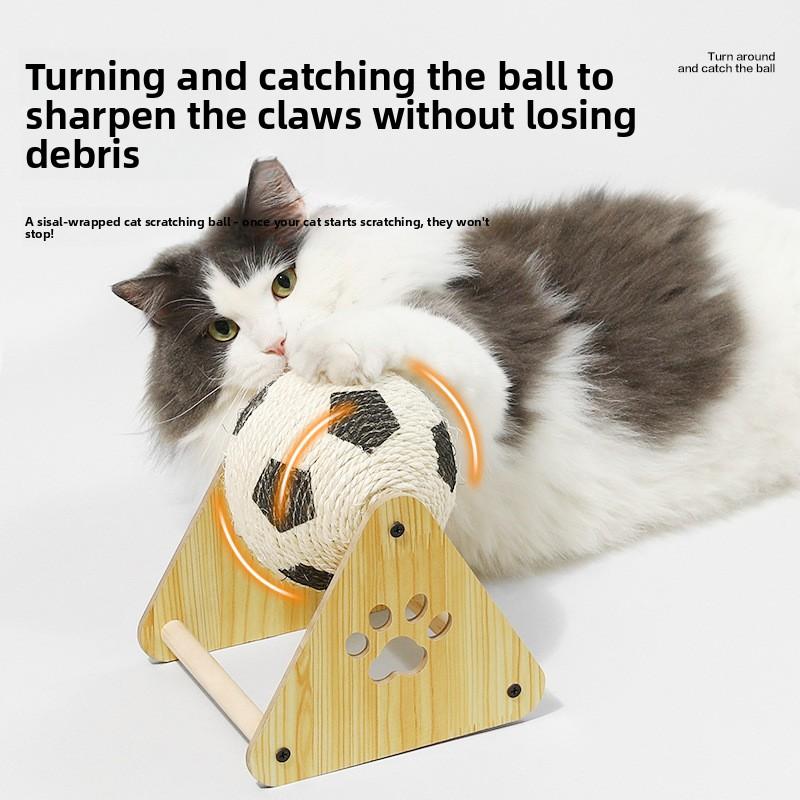 Sisal Ball Cat Scratch Board To Relieve Boredom, Cat Toy, Non-shedding, Vertical Wear-resistant Football Cat Climbing Frame