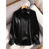 New Arrival: Autumn Fashion Commuter Satin V-neck Long-sleeved Shirt for Women