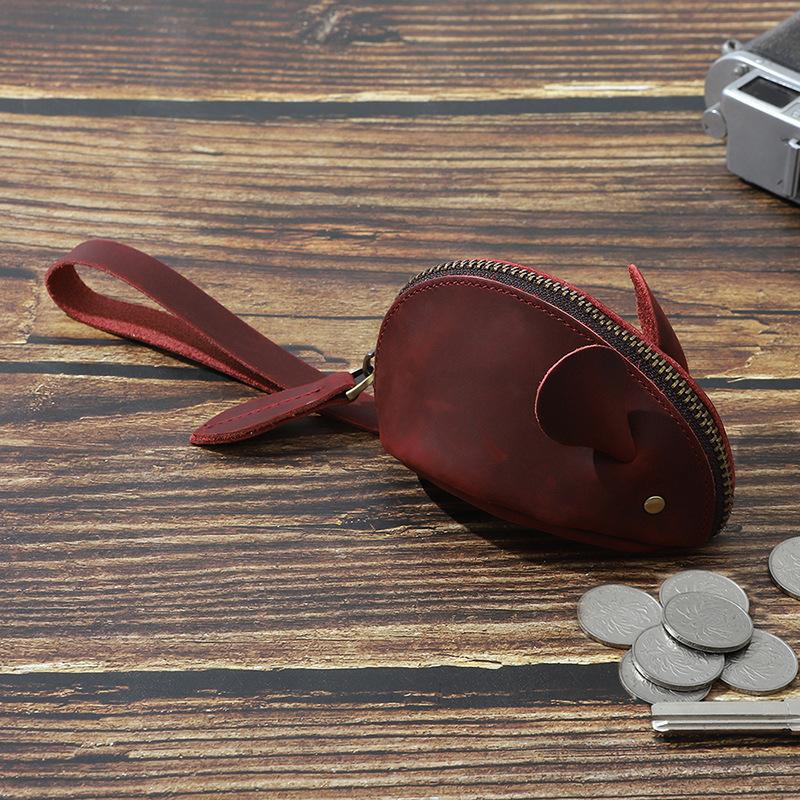 Genuine Leather Coin Purse Cartoon Key Case Multi-functional Hand-held Storage Bag Small Wallet
