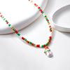 1-Piece Snowman Seed Bead Necklace, Colorful Festive Snowman Pendant Jewelry, Cute Seed Bead Necklace for Women, Suitable for Ch