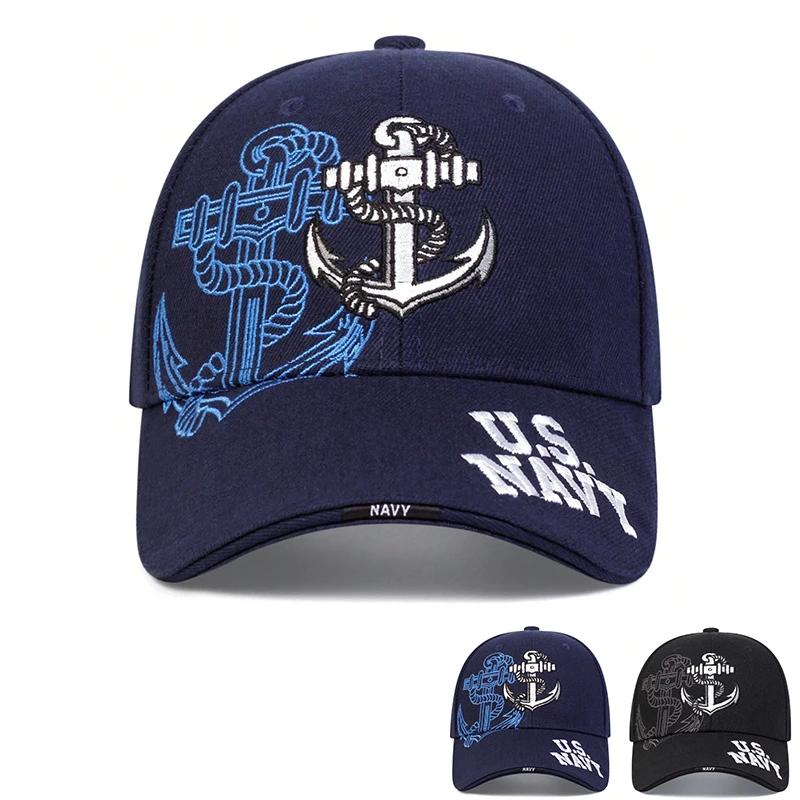 Unisex Anchor Embroidery Baseball Caps Outdoor Adjustable Spring and Autumn Casual Sunscreen Hat