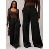 In-Stock Women's Casual Pleated High Waist Wide-Leg Long Pants for Spring and Autumn Fashion.