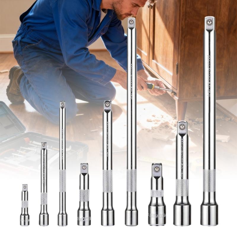 Ratchet Extension Rod 1/4 3/8 1/2Inch Drive Steel Construction Corrosion Resistant For Mechanical Maintenance