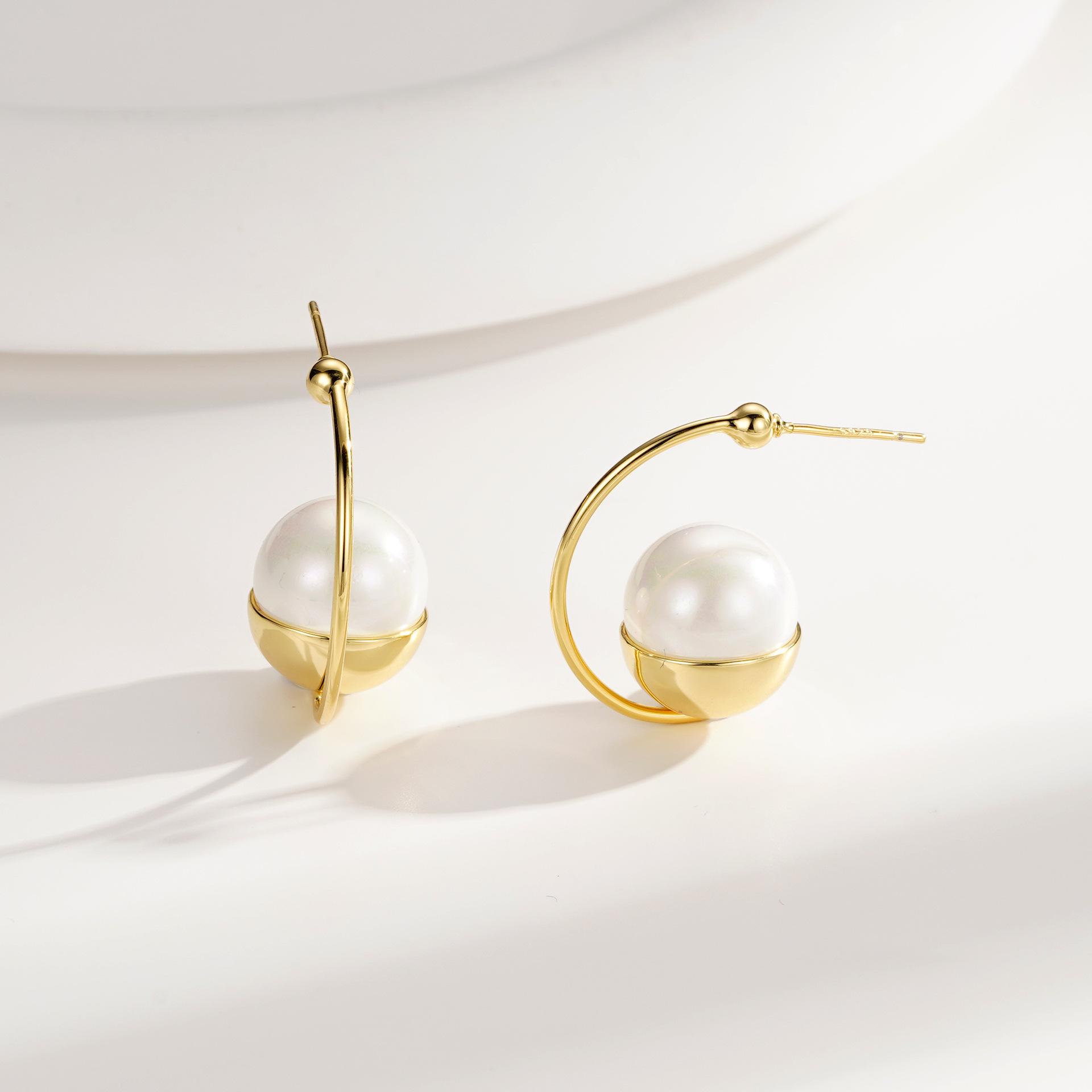 

Серьги-крючки Douyin Retro Pearl - Элегантные серебряные серьги во французском стиле