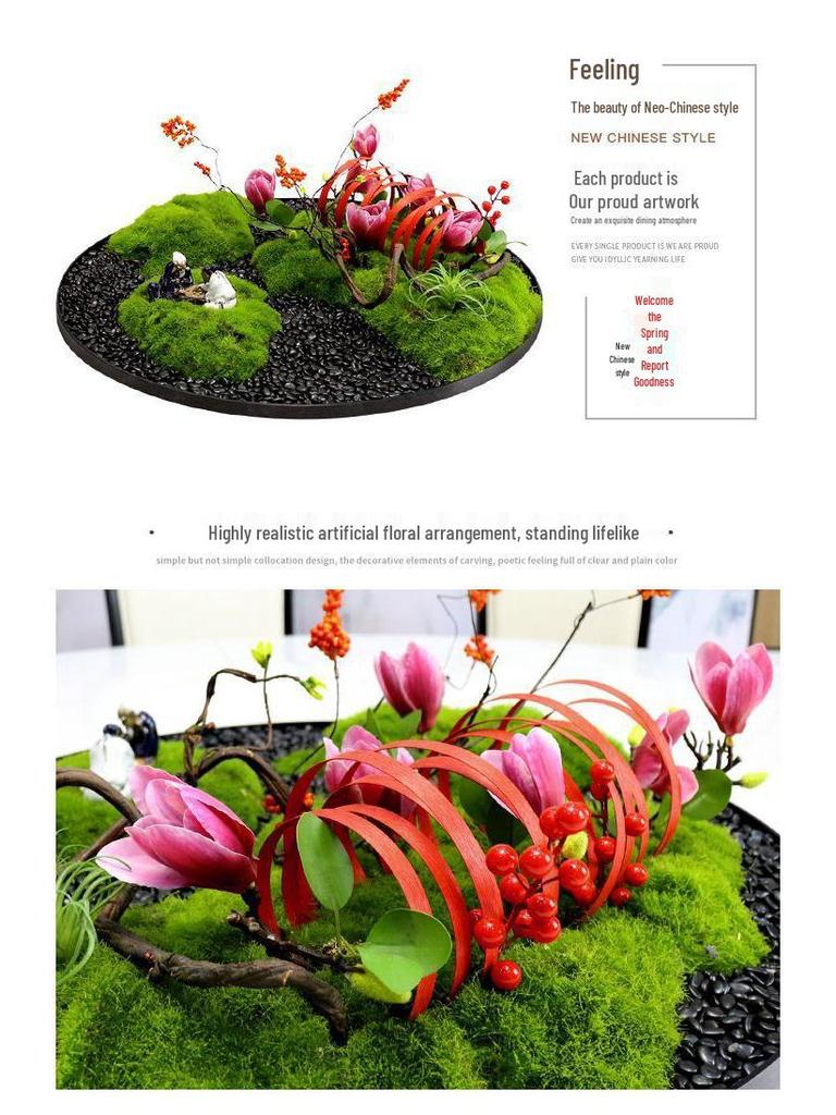 Neues chinesisches Tafelaufsatz: Kreatives künstliches Blumenlandschaftsornament