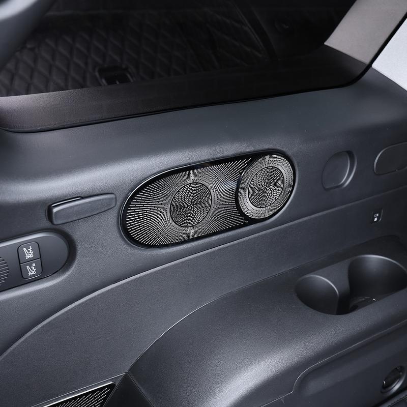 For Hyundai Palisade LX3 2025 2026 Black Stainless Steel Third Row Rear Auto Speaker Cover Car Subwoofer Grille Net Trim LHD
