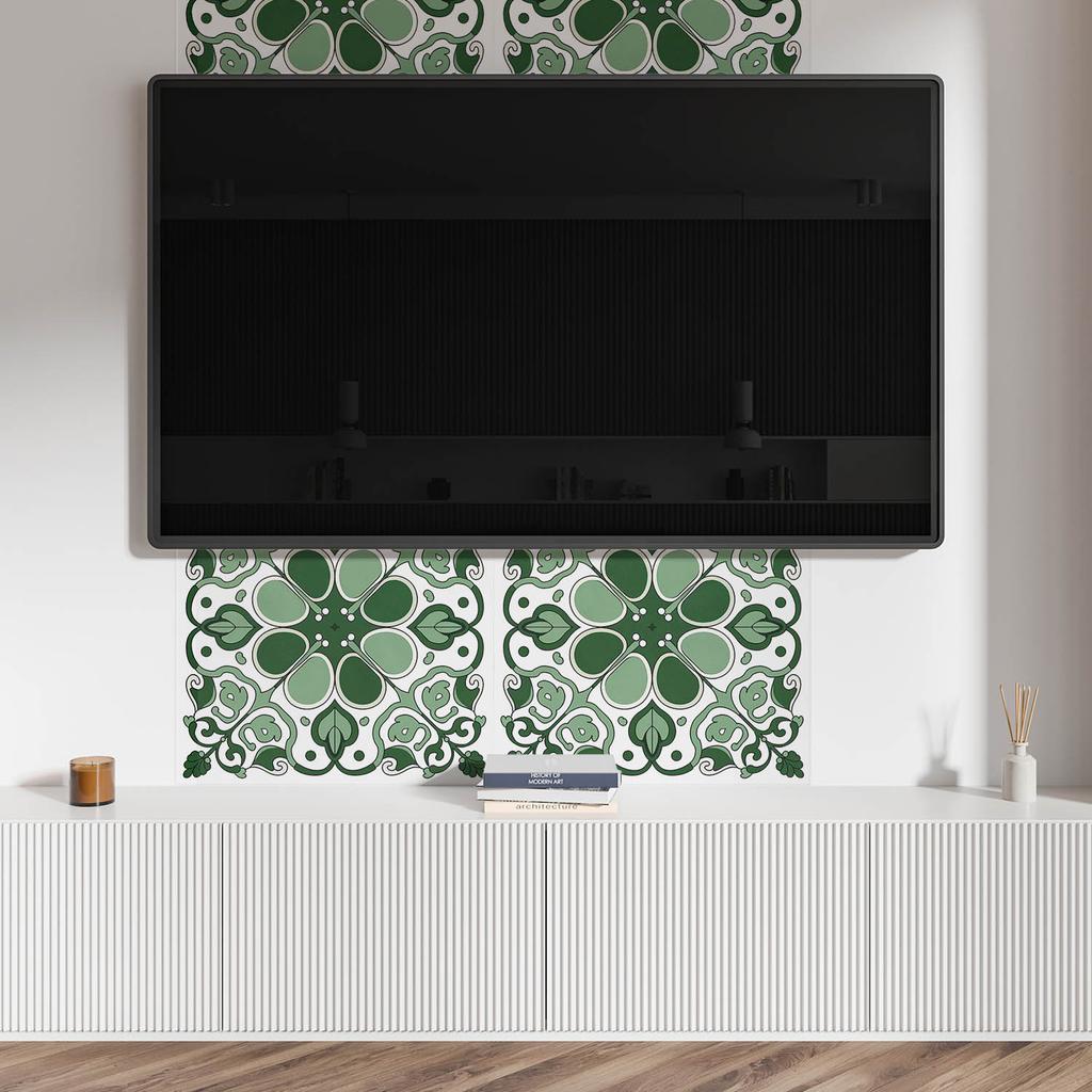 Dekoracyjny Panel Ścienny Samoprzylepny Winyl 120X60 Cm Wzór Roślinny Z Liśćmi