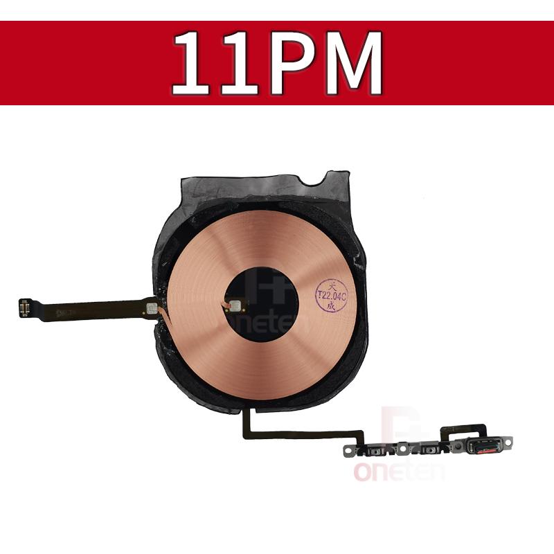 1pcs Wireless Charging Chip NFC Coil With Volume Flex Cable For iPhone 11 Pro X XR XS Max 8 8Plus Charger WPC Pad Repair Parts