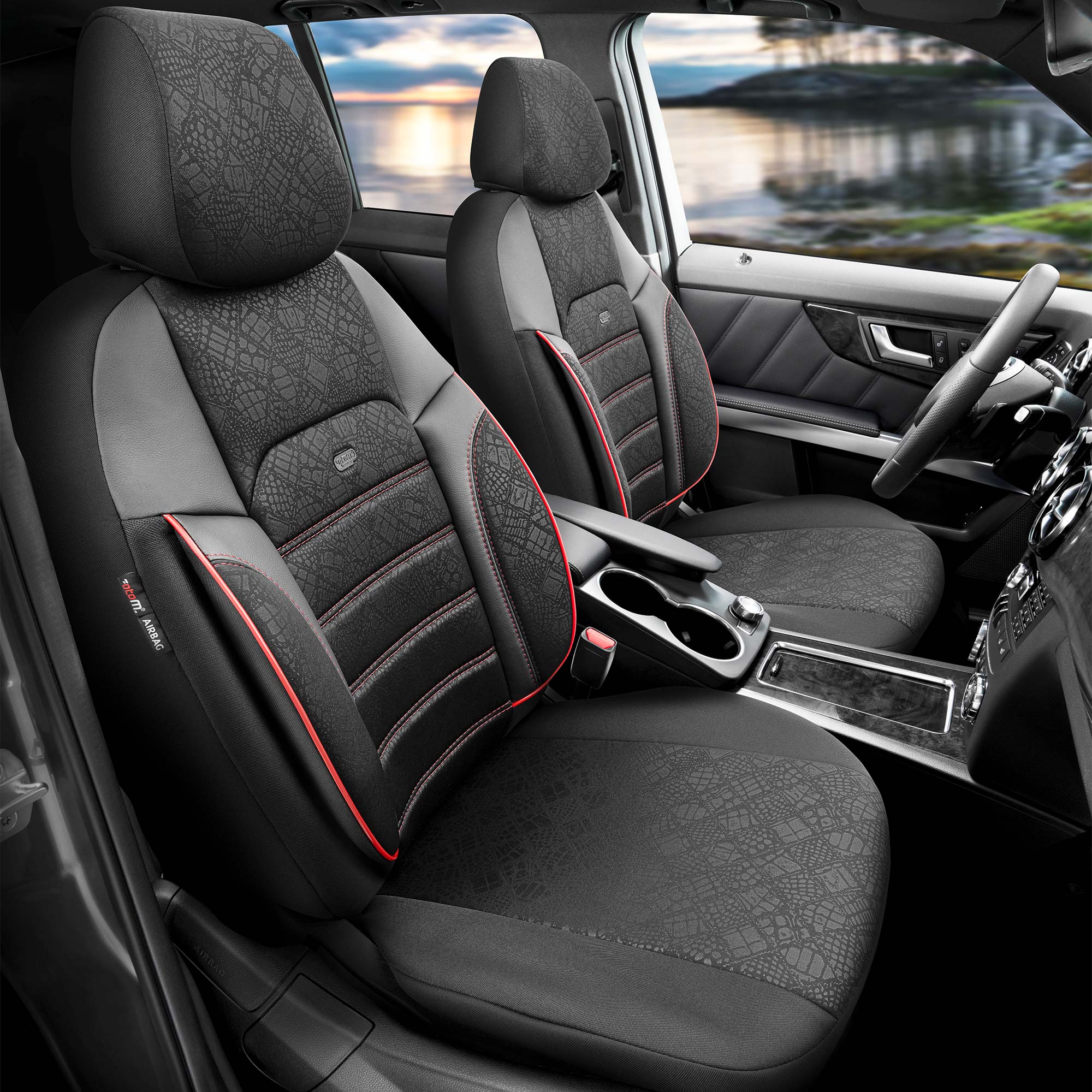 

Новый дизайн Prive Design из хлопчатобумажной ткани, полный комплект чехлов для автомобильных сидений
