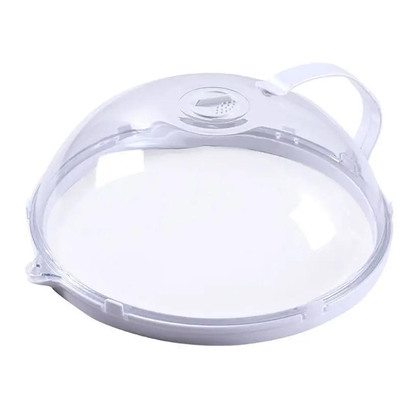 Microwave Splash Cover with Handle - BPA-Free Plastic Food Shield for Oven & Plate Heating, Easy-Clean Steam Vent Design