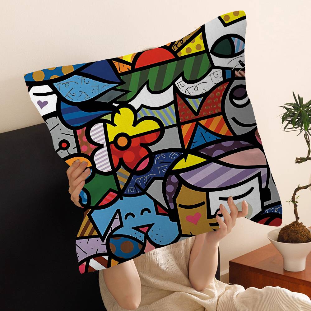 B-Britto Cushion Cover Decorative Pillow Sofa Home Decor Case Pillow Cases
