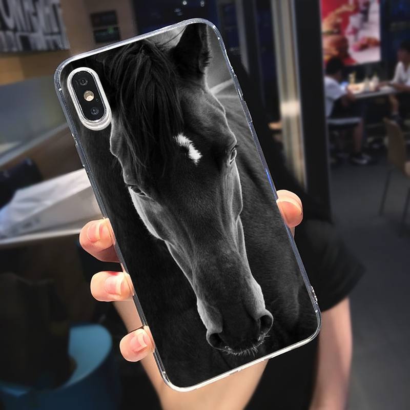 Run Horse Animal Phone Case Transparent Soft For Iphone 5 5s 5c Se 6 6s 7 8 11 12 Plus Mini X Xs Xr Pro Max