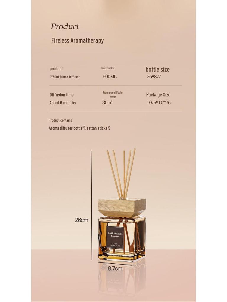 500ML Rattan Aroma Diffuser with Wooden Lid: Long-Lasting Scent for Home, Hotel, or Living Room.