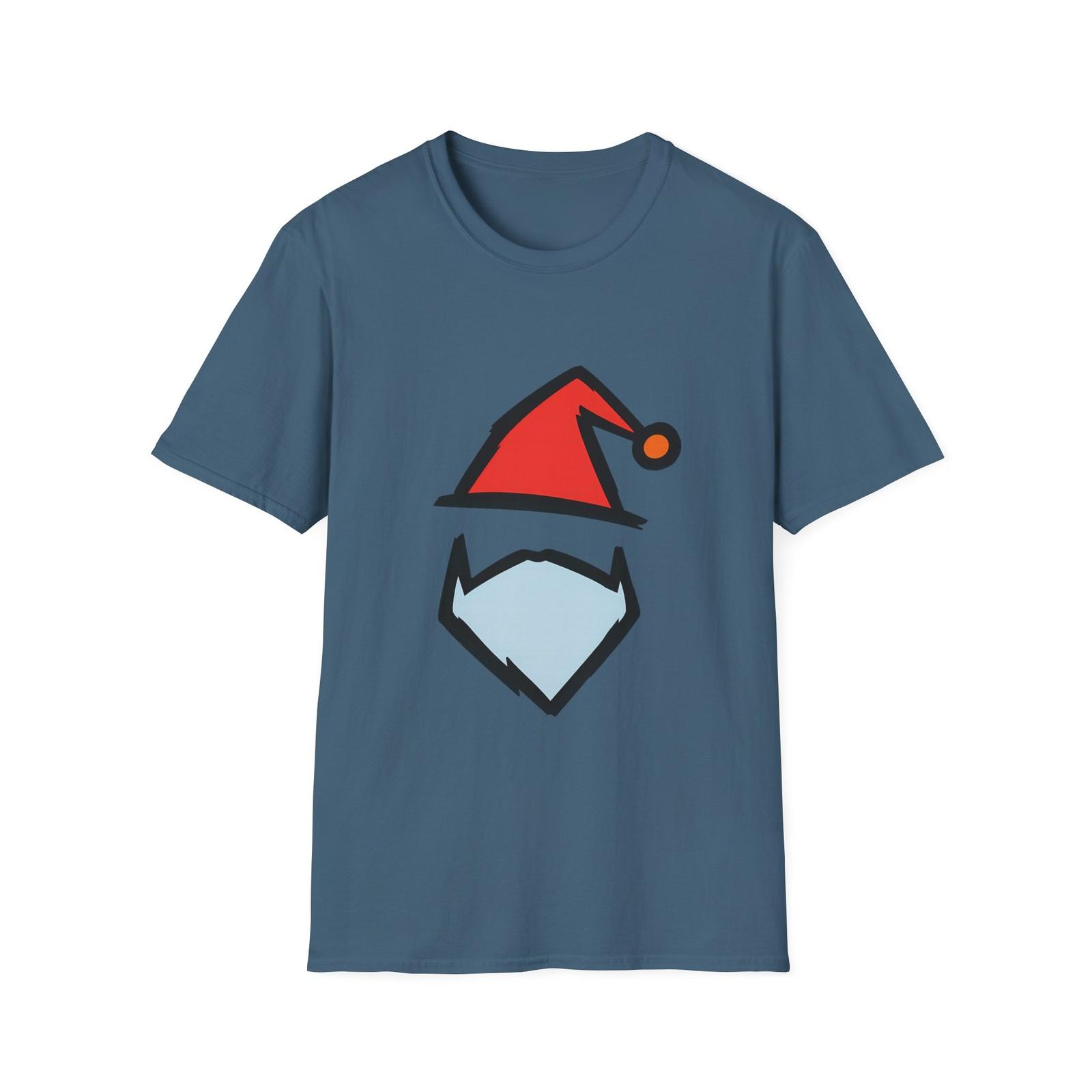 Unisex Softstyle T-Shirt Mens Womens Tees Top Abstract Santa Hat Icy Beard Minimalist Christmas L