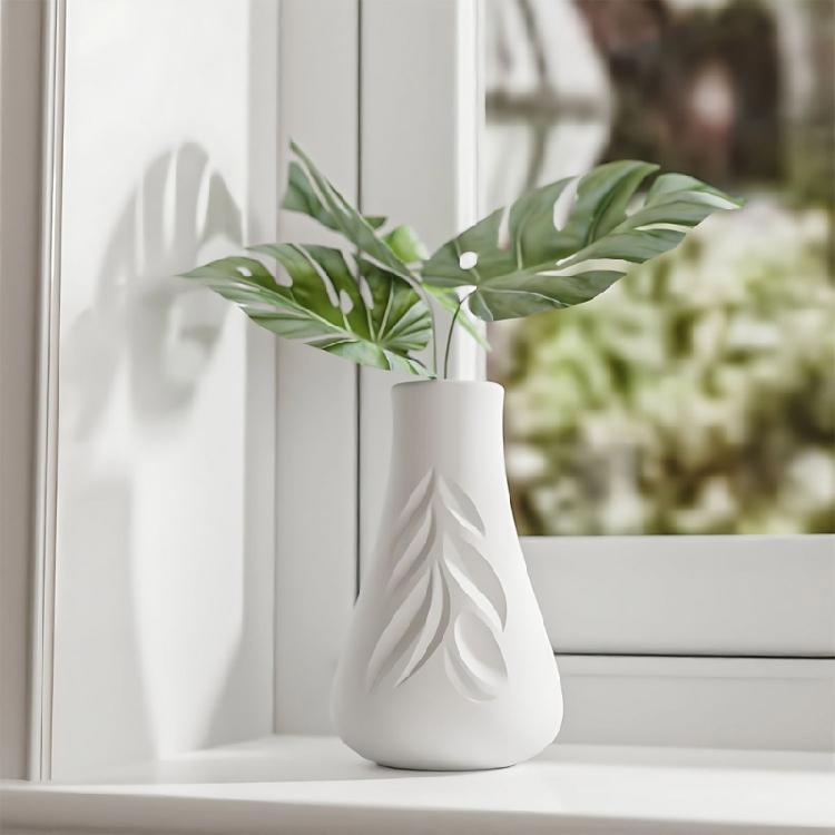 Multifunctional Leaf Design Vase Ornament Silicone Mold For Crafting Custom Vases Using Resin Or Concrete Materials
