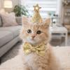 Adjustable Cat Birthday Party Hat Comfortable Fit Decorative Cat Princess Hat Star Sequins Dog Party Headband