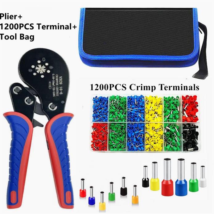 Ferrule Crimping Pliers 0.08-16mm² Professional Ferrule Crimping Tool Kit VXC9 16-6 Precision Wire Clamp Crimper Terminal Set