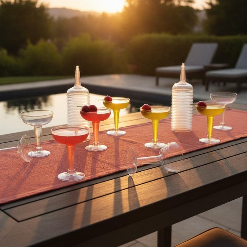 10Pcs Plastic Champagne Flutes Disposable Clear Plastic Champagne Glasses For Parties Glitter Clear Plastic Cup Red Wine