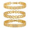 Wind Copper Inlaid Zircon Strap Bracelet Gold, High-End Versatile Women'S Jewelry Pbr-300