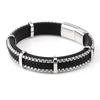 Men's Stainless Steel Bracelet Braided Leather Bracelet Fashion Punk Men's Bracelets