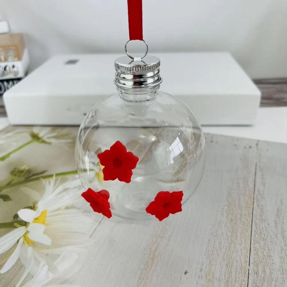Three Hole Bird Hanging Water Feeder Transparent Birds Water Dispenser Courtyard Decoration