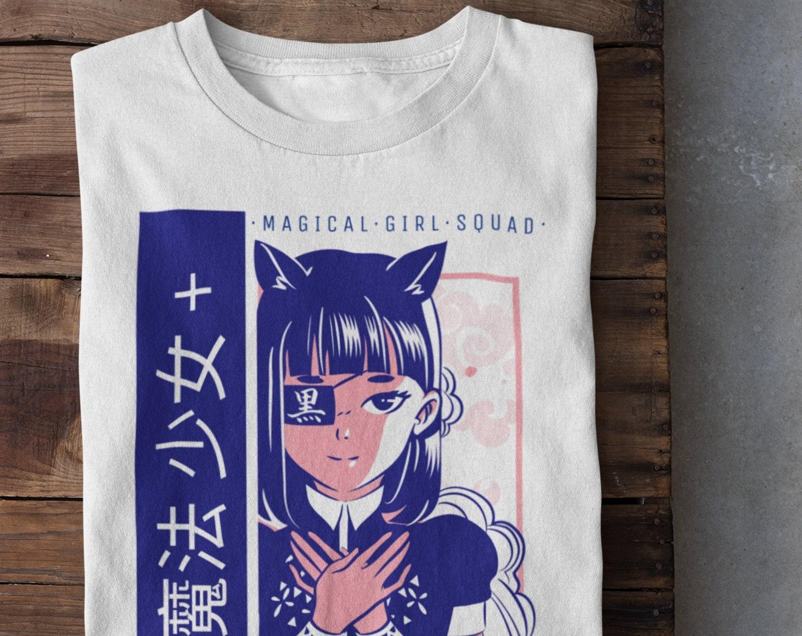 Japan Anime Manga Girl T shirt / Manga Illustration / Dragon / Japanese Comics / Kawaii / 4 M