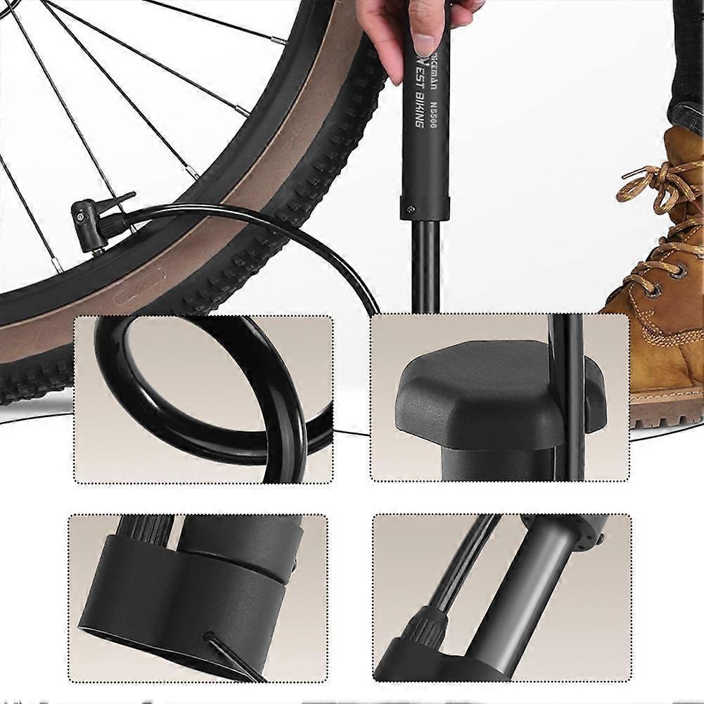 Portable Bike Pump Inflator 80PSI High Pressure Bicycle Pump