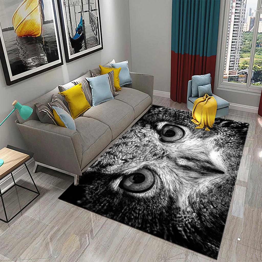3D Animal Eyes Carpet Wild Animal Eyes Mat for Living Room Bedroom Bathroom Kitchen Floor Mat Door Mat Children Play Rest Carpet