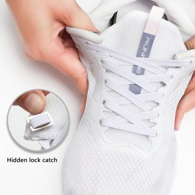 1 Pair Elastic No Tie Shoe Laces Anchors Flat Shoelace Lock Clip for Adults and Kids Tieless Shoelaces for Sneakers