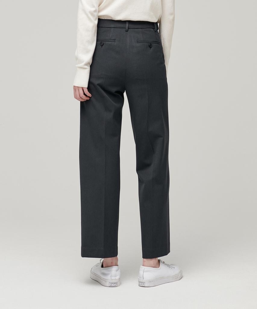 MUSINSA STANDARD WOMAN Women'S Heavyweight Fleece-Lined Straight Hidden Elastic Waist Slacks [Gray]