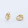 18K Gold Plated S925 Sterling Silver Zirconia Ear Cuff Earrings - Personalized, Simple, and Elegant Style.