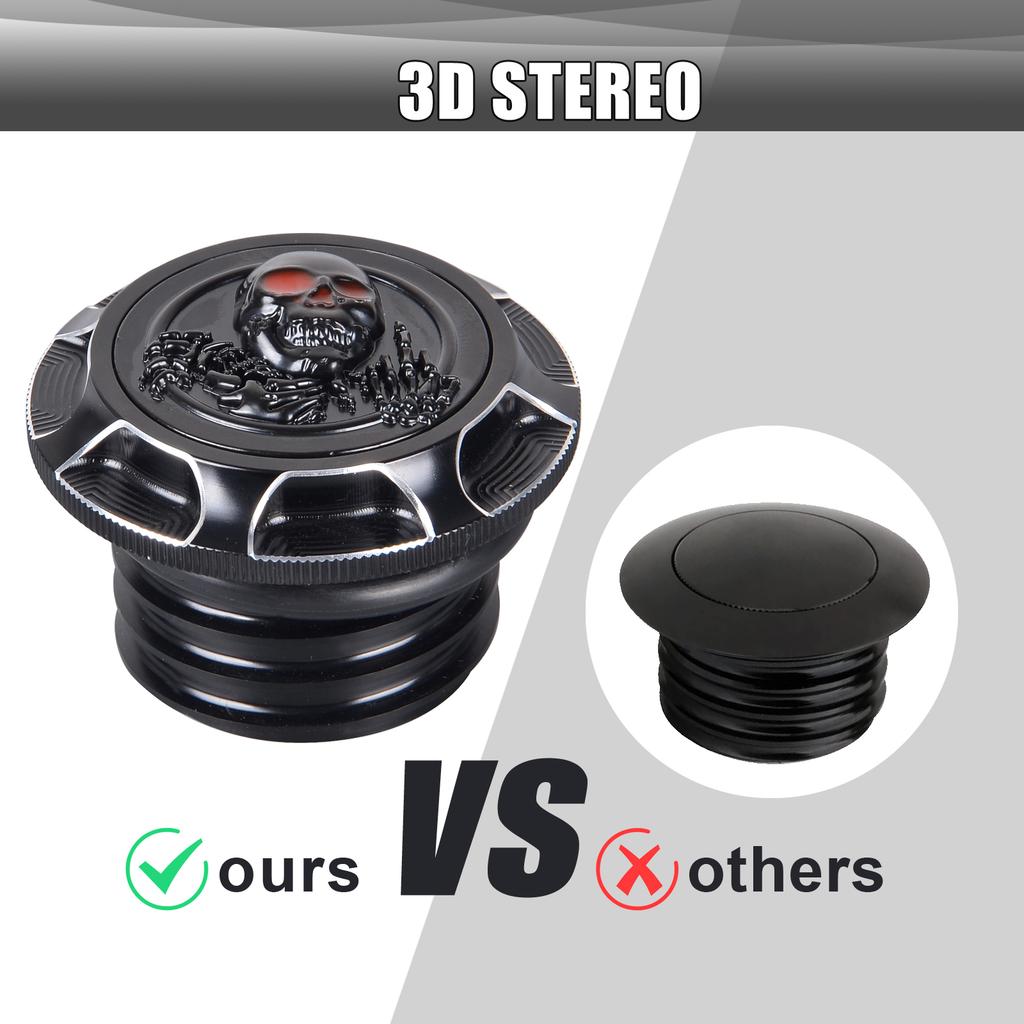 3D Motorcycle Tank Cover CNC Aluminum Fuel Gas Decorative Oil Cap for Harley Sportster XL 1200 883 X48 Dyna Touring Road King