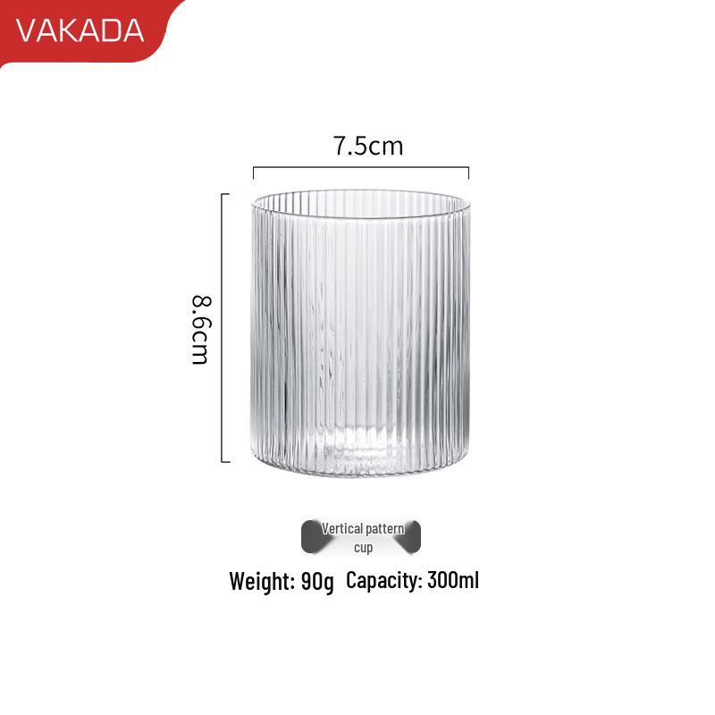 VAKADA Striped High Borosilicate Glass Beverage Cup