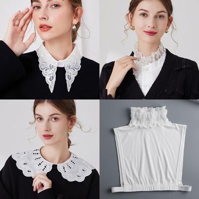 Vintage Lapel Falešný límec Dámská Odnímatelná košile Falešný límec pro ženy Halenka Svetr Lapel Top Oblečení Doplňky