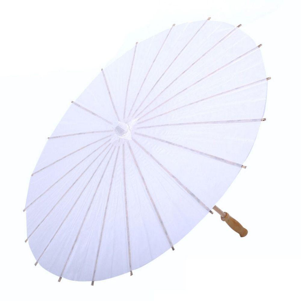 Vintage Blank Paper Umbrella DIY Chinese Umbrella Wood Drawing Umbrella  Wedding Party Favors
