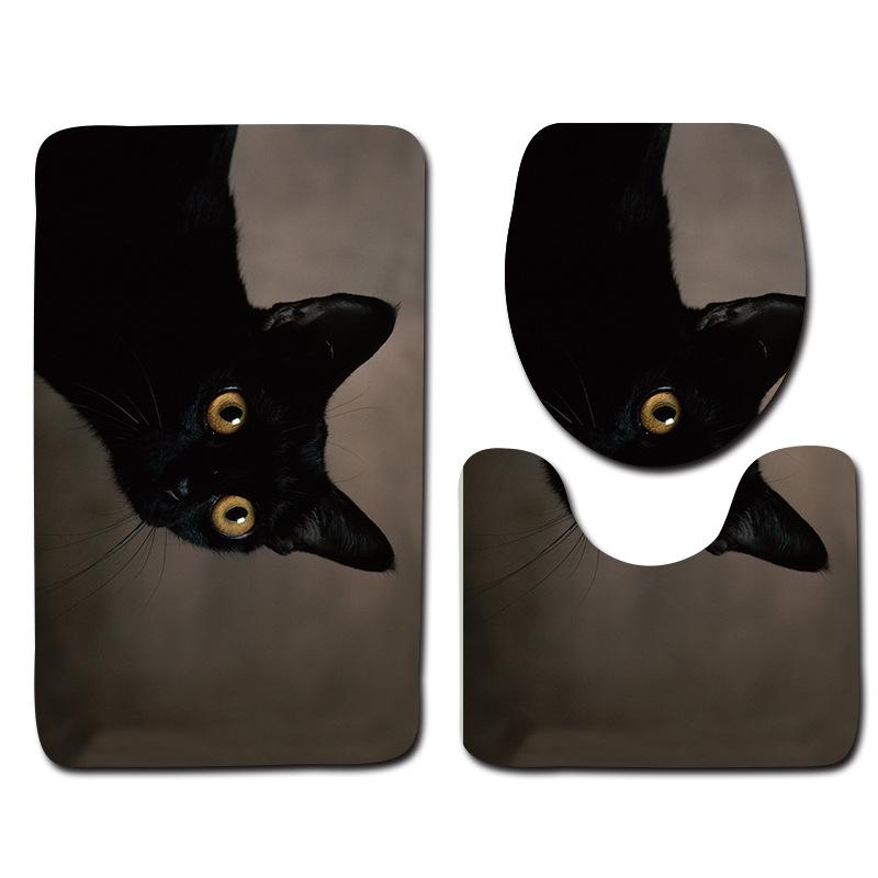 Toilet Three-Piece Floor Mat, Bathroom Three-Piece Carpet Doormat