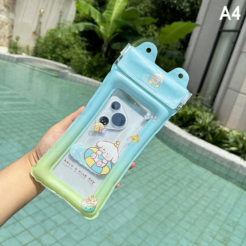 Universal Cartoon Waterproof Phone Case Pouch Swimming Underwater Photography Air Cushion Water Proof Bag Hanging Diving Pouch