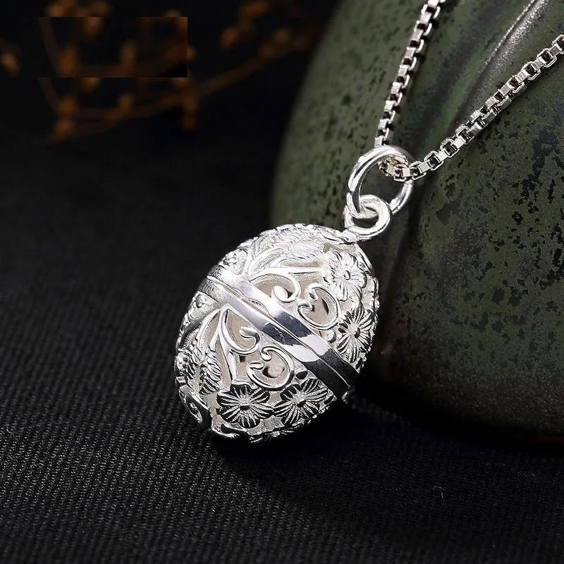 Thailändische Retro Arabesken Glänzend Ausgehöhlt Kann Öffnen Vintage Exquisite Anhänger Halskette Einzigartiger Ethnischer Stil Schmuck