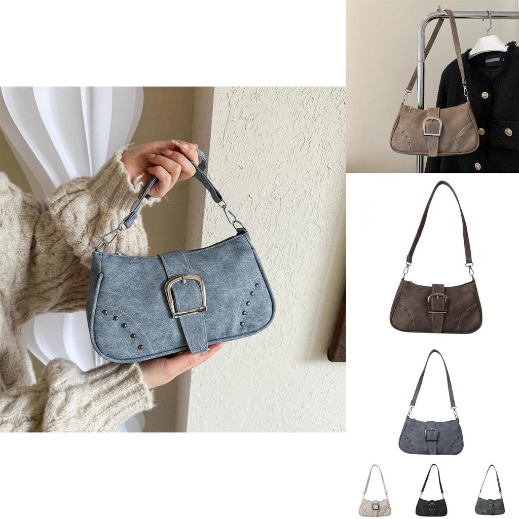 Wholesale New Fashion Rivet Stitching Shoulder Bag Women 2023 Street Trendy Pu Small Armpit Bag