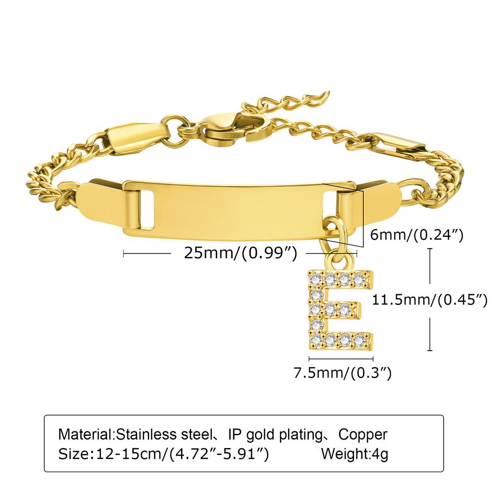 26 Initial A-Z Free Custom Name Date Bracelets Amulet Gift Jewelry, Anti Allergy Stainless Steel Chains Bracelet