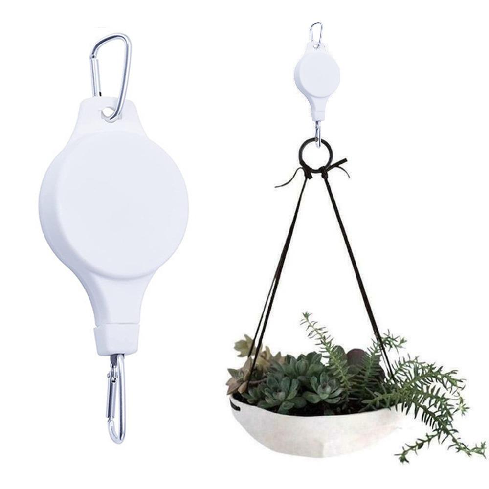 

Sturdy Retractable Gardening Plant Hooks Heavy Duty Adjustable Height Hanging Basket Hook Auto Lock Bird Feeder Hook Gardening білий