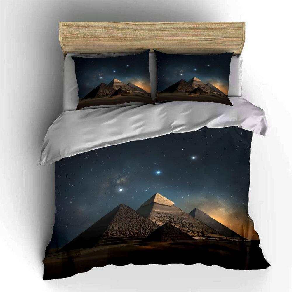 Pyramid Starry Night Decor Set Soft Comfortable Duvet Cover Bedding Set Included 1*Duvet Cover & 2*Pillowcases, Gift