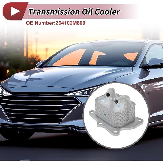 Engine Oil Cooler for Hyundai Elantra L4 1.6L 2021-2023 Transmission Oil Cooler Trans Cooler No.264102M800 Aluminum Alloy 1 Pcs Car