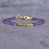 Amethyst Faceted Beaded Bracelet Gemstone Bracelets for Women Dainty Birthstone Bracelet In Sterling Silver Unique Bridesmaid Gifts Idea