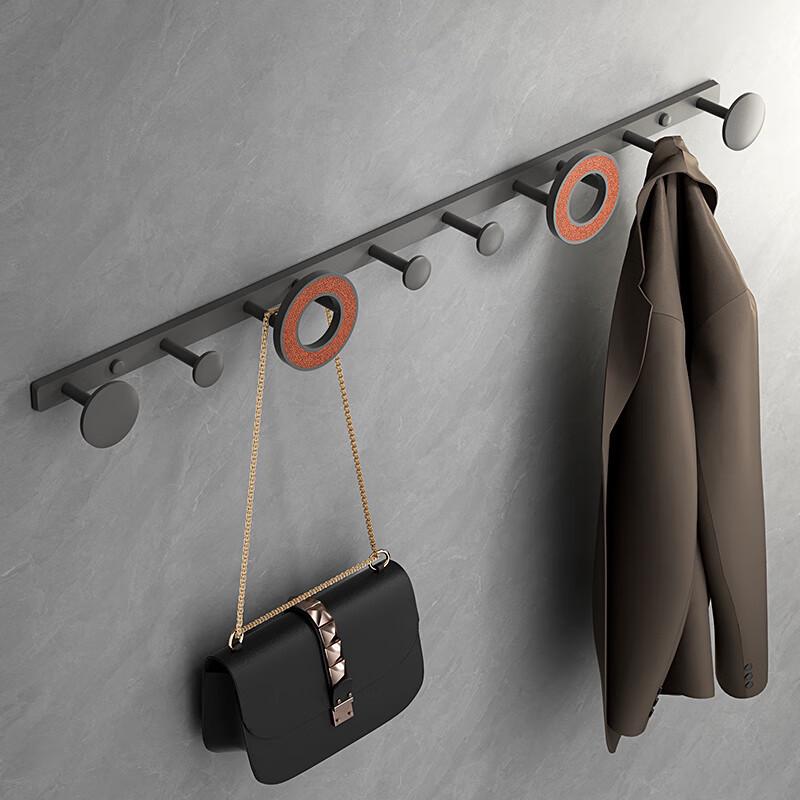 Wall-Mounted No-Punch Clothes Rack and Hooks for Bathroom, Entryway, Bedroom